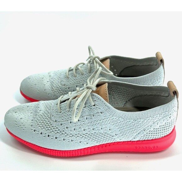 Cole Haan Shoes - Women Cole Haan Zero Grand Stitchlite 2Knit Oxford Shoes Vapor Gray/ Flame 5B